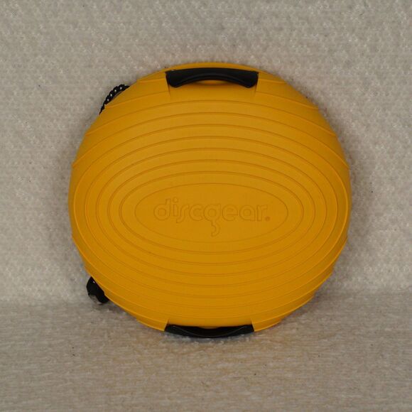 Vintage DiscGear 20 Disc Storage Organizer Yellow Textured Hard Case CD DVD USA - Picture 4 of 11